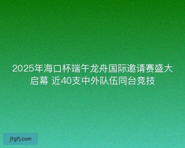 2025年海口杯端午龙舟国际邀请赛盛大启幕 近40支中外队伍同台竞技 2025年海口杯端午龙舟国际邀请赛盛大启幕 近40支中外队伍同台竞技